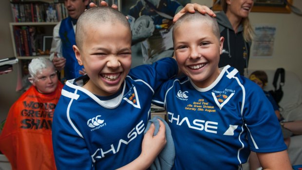 The Royals Under 11s team  raised more than $1400 shaving their heads in support of Christian Lealiifano. Lizzy Marshall and Dusty-Rose Watt, both 11,  shaved their heads. 