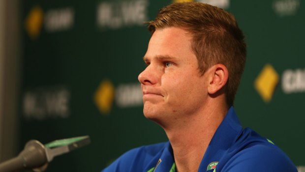 Waiting to hear about his new IPL berth: Australian captain Steve Smith at a press conference in Hobart on Wednesday morning.