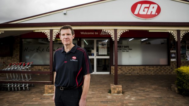 IGA supermarket owner Bungendore Darren Heathcote says the arrival of Woolworths in the town will put him out of business.