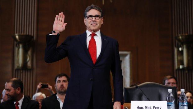 Perry is sworn-in in Washington on Thursday.
