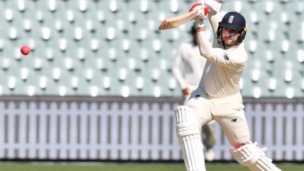 Mark Stoneman of England in action on day one of the England tour match against the Cricket Australia XI at Adelaide Oval.