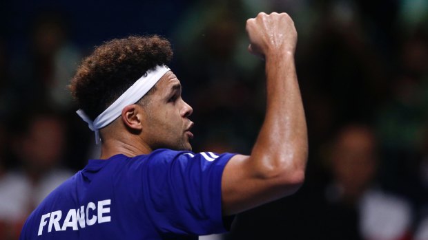 Passion: Tsonga levelled the final at 1-1.