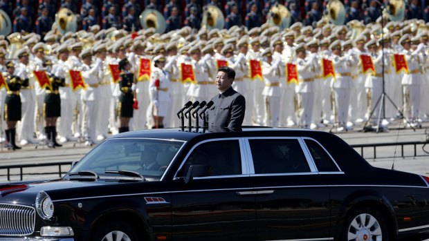 Chinese President Xi Jinping reviews the army during a military parade in China.