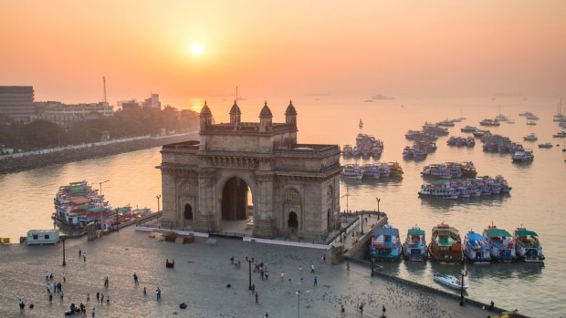 Sail from Athens to Mumbai, home to the Gateway of India monument.