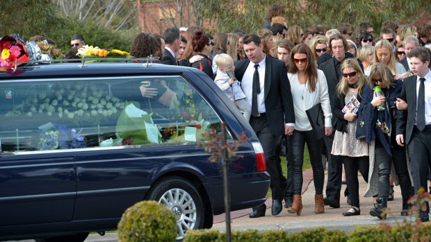 Cooper Ratten's family say their final farewells after he was killed in a car accident in August.