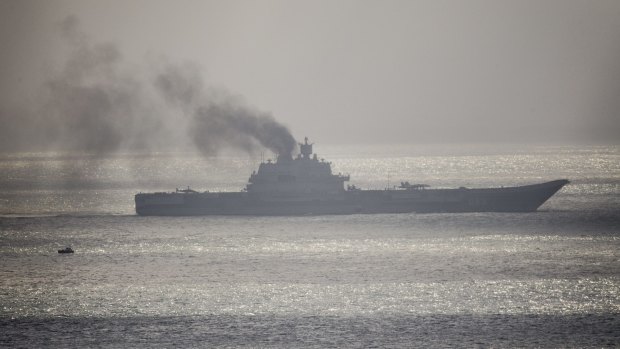 The Russian aircraft carrier Admiral Kuznetsov passes through the English Channel last week.