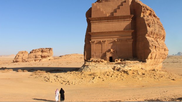 Mada'in Saleh, a UNESCO World Heritage Site, in Saudi Arabia. Saudi Arabia was one of the most difficult countries to gain access to.