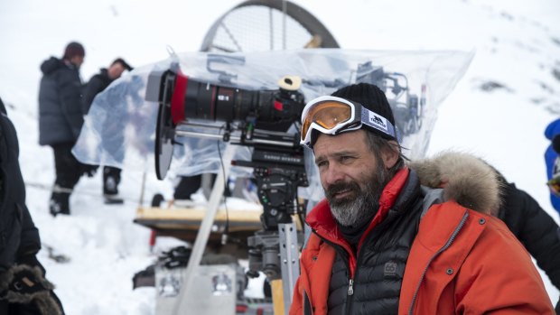 Director Baltasar Kormakur on the set of the film <i>Everest</i>.