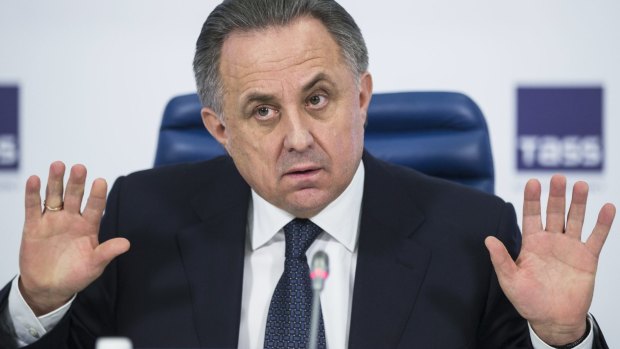 In the middle: Russia's sports minister Vitaly Mutko.