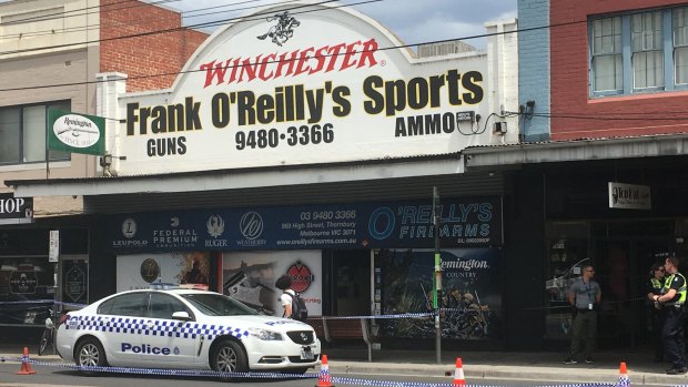 As many as 65 guns were stolen from this Thornbury store on Monday.