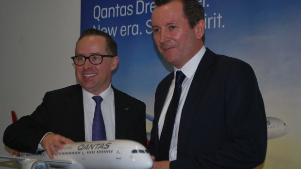 Qantas CEO Alan Joyce and Premier Mark McGowan.