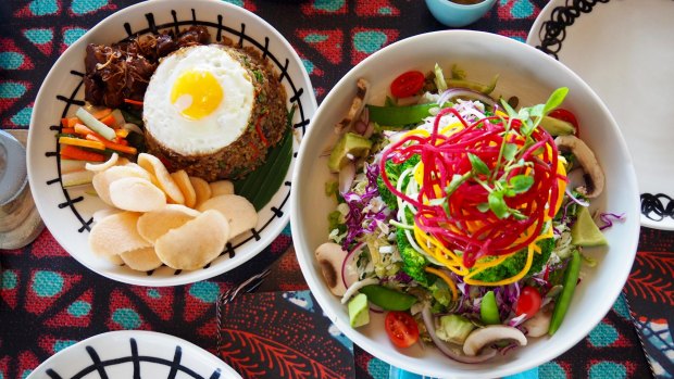 A sampling of meals available at Como Uma Canggu.