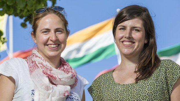 Emma Colenbrander, left, of Pollinate Energy and Clare Condon are India-bound. 
