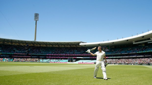 Steve Smith salutes the crowd after being dismissed for 117.