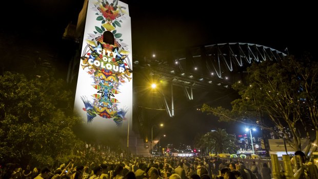 A projection on the harbour bridge planned for New Year's Eve. 