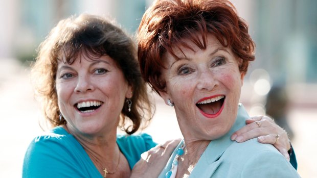 Erin Moran, left, and Marion Ross at the Academy of Television Arts and Sciences in Los Angeles in 2009.