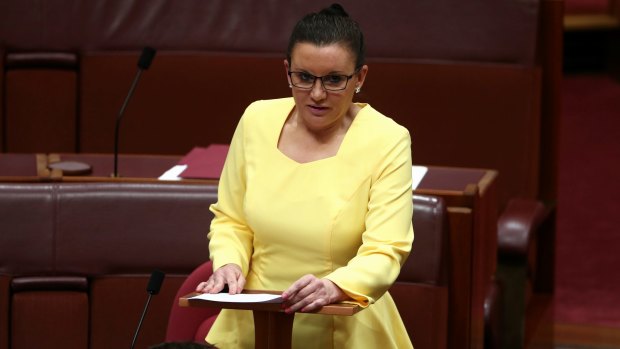 Former senator Jacqui Lambie on her first day in Parliament in 2014.