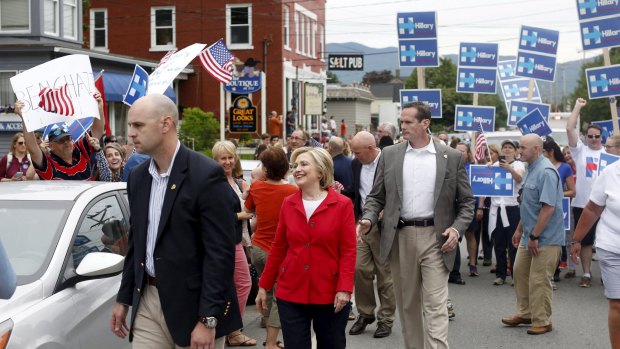 Former United States Secretary of State and Democratic candidate for president Hillary Clinton in New Hampshire on Saturday. 