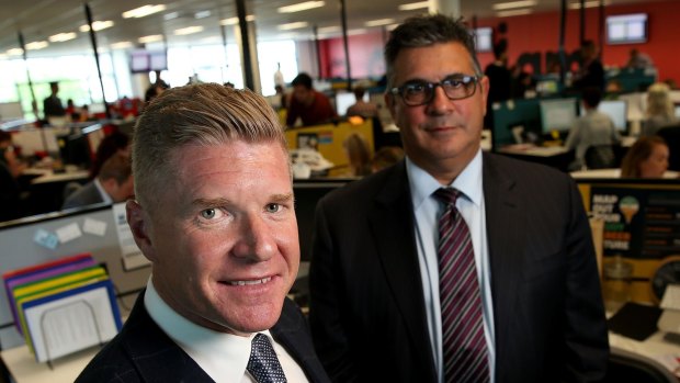 Acquire Learning Group Managing Director John Wall (left) with one-time advisory group chairman Andrew Demetriou.