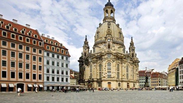 The Frauenkirche church in Dresden, the capital of the German state of Saxony.