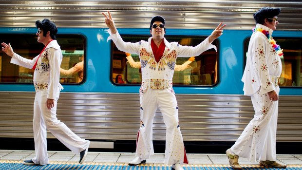 The Elvis Express leaves Central Station for the Parkes Elvis Festival.