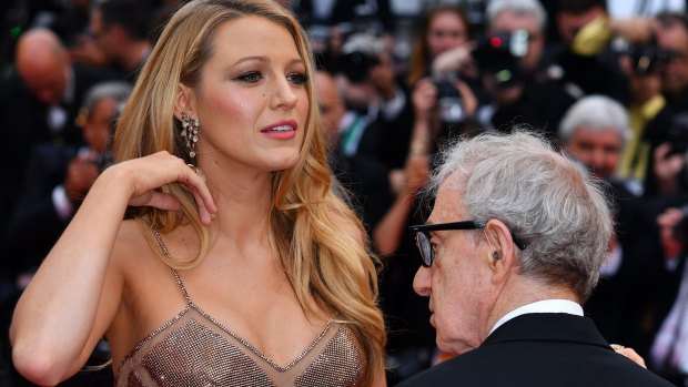 Cast member Blake Lively and director Woody Allen arrive for the screening of Cafe Society.