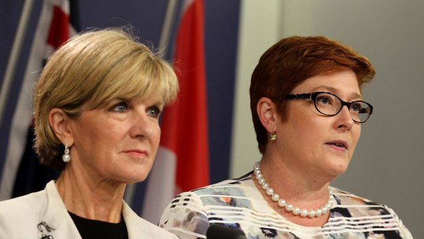 Foreign Minister Julie Bishop and Defence Minister Marise Payne.