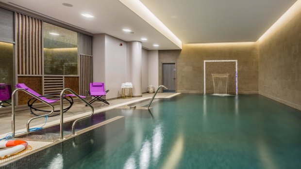 The indoor heated pool.