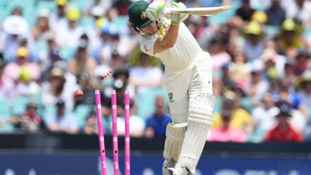Stumps shattered: Cameron Bancroft's tour hopes are in doubt.