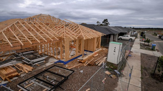New homes take shape in Clyde, in Melbourne's outer south east.