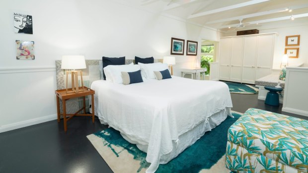 A bedroom at Blue Peters Beach House.