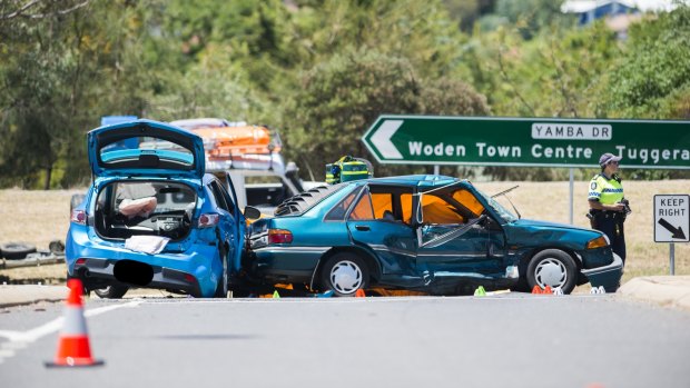 The scene of a fatal crash on the corner of Yamba Drive and Dookie St in Farrer.