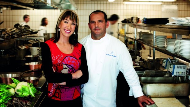 Presenter Maeve O'Meara and chef Guillaume  Brahimi in the SBS series French Food Safari.