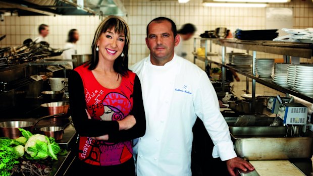 Presenter Maeve O'Meara and chef Guillaume  Brahimi in the SBS series French Food Safari.