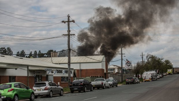 All of Canberra's specialist fire trucks were tied up at a fire in Fyshwick. 