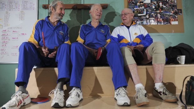Don Anderson, 88, of Yarralumla, Noel Hart, 80, of Weston and Vic Bannon, 82, of Mawson will all compete in the ACT table tennis championships this weekend.
