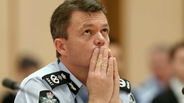 AFP Commissioner Andrew Colvin at a hearing at Parliament House in December. 