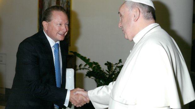 Andrew Forrest meeting Pope Francis in February.