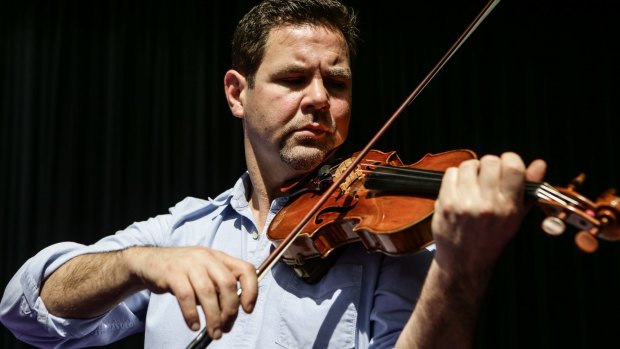 SMH NEWS/ARTS
Sydney Symphony Orchestra Concertmaster Andrew Haveron playing a 1757 Guadagnini violin that is on loan to the SSO. 22nd September 2015
Photo Dallas Kilponen