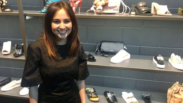 Alicia Xyrakis inside her new Braddon shoe and accessories store, Peachy Keen.
