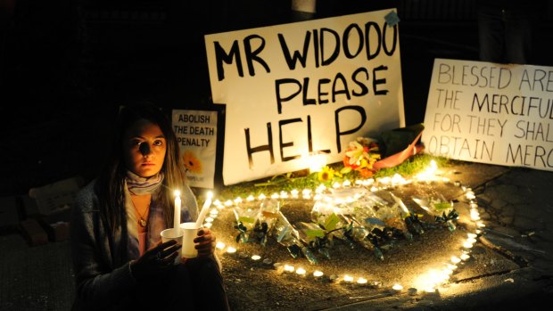 A candlelight vigil outside the Indonesian embassy last week.