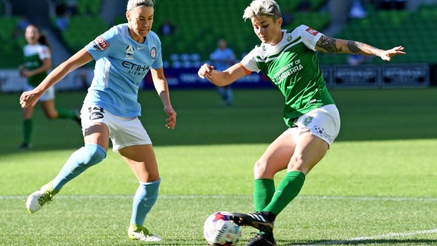 Canberra United captain Michelle Heyman will play her 100th W-League game on Sunday.