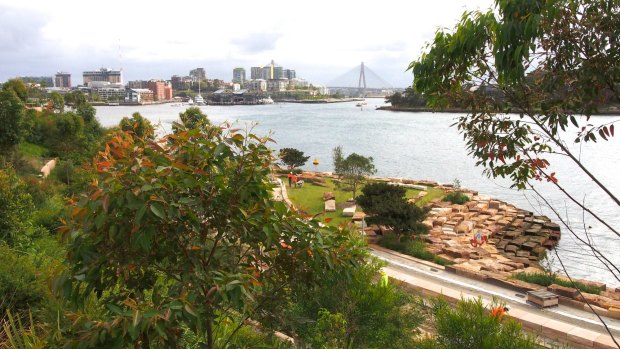 Under construction: The new park at Barangaroo is due to open in winter 2015.