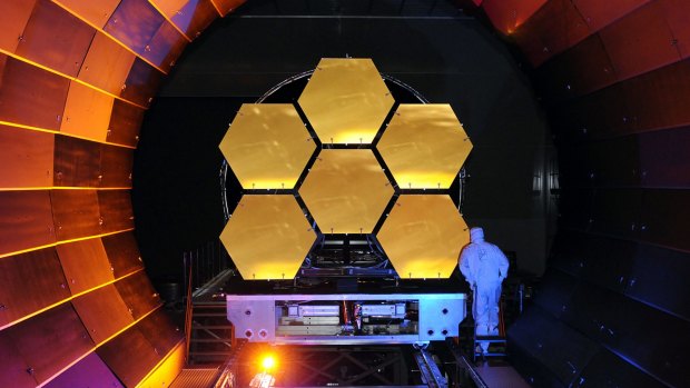 Testing the mirrors for the James Webb Space Telescope, which NASA will launch in 2018.