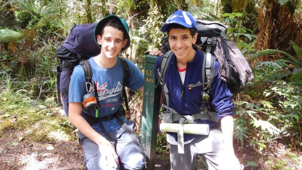 Taran Fazio (right) hiked the Milford Track in New Zealand for his Duke of Edinburgh's gold award.