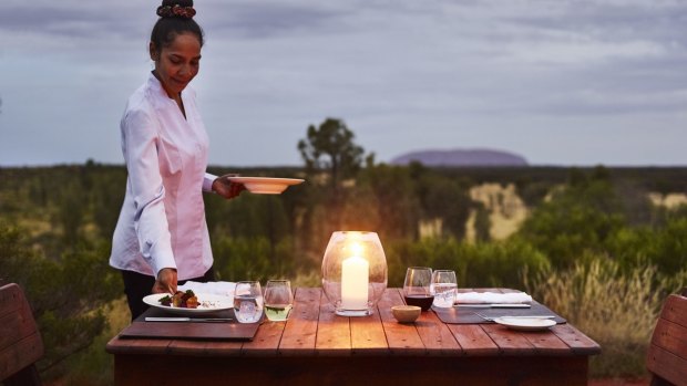 Tali Wiru (meaning beautiful dune in local Pitjantjatjara) is an evening dining experience in the desert at Voyages Ayers Rock Resort.
