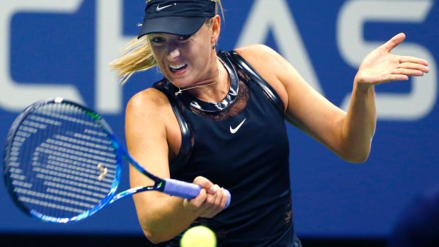Maria Sharapova, of Russia, plays Simona Halep, of Russia, in the opening round of the US Open.