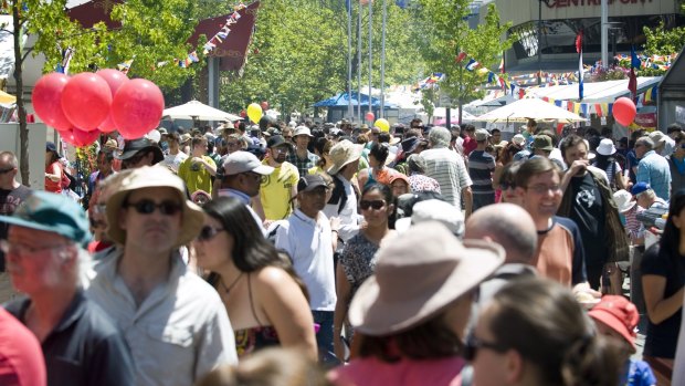 Crowds enjoy the 2017 Multicultural Festival. United Voice secretary Lyndal Ryan said a security guard at this event told her some of his fellow guards were subcontracted by SNP Security. 