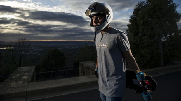 Connor Nonas is ranked 25th in the world in downhill skateboarding.