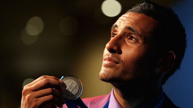 Canberra tennis player Nick Kyrgios after winning the 2014 Newcombe Medal.